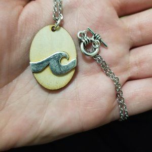 Sterling silver wave necklace